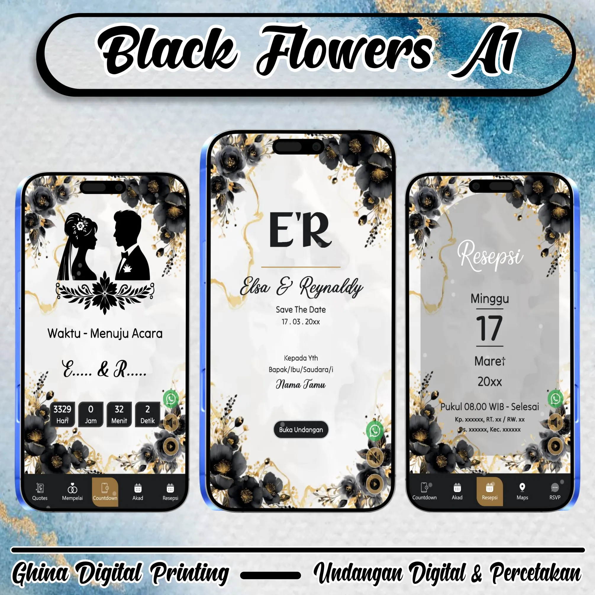 Black Flowers A1